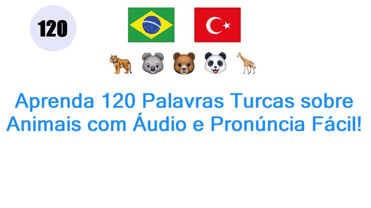Aprenda 120 Palavras Turcas sobre Animais com Áudio e Pronúncia Fácil!
